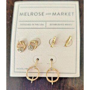 Melrose & Market Gold-Tone Nickel-Free Earrings Set With Crystals